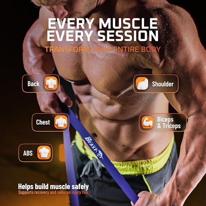 Basement Beast Resistance Bands for Working Out – Long Exercise Bands Resistance for Home Workouts