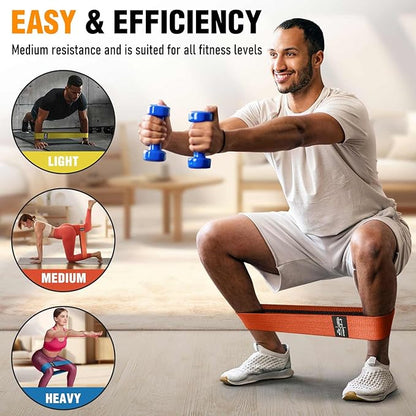 Fabric Resistance Bands for Working Out - Exercise Bands for Women and Men, Booty Bands for Legs