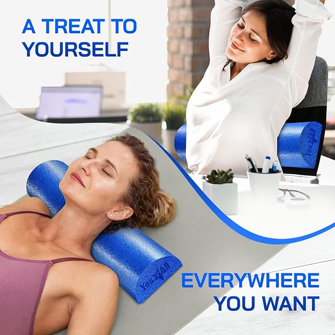 Yes4All Medium Firm Half Foam Rollers for Post-Workout Relaxation, 12/18/24/36 inch PE Foam Roll