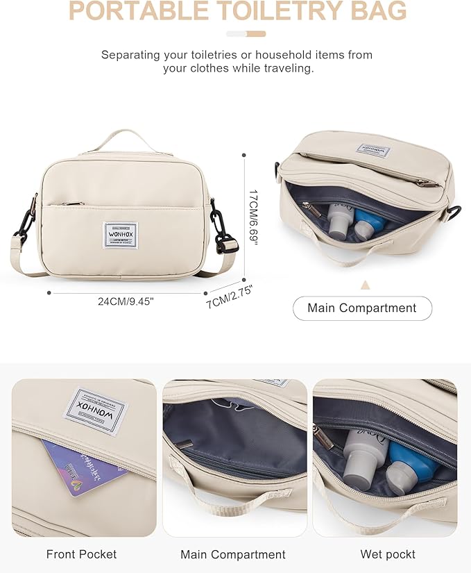 Gym Bag for Women Men, Sport Duffel Bag with Toiletry Bag & Shoe Compartment,Waterproof Travel