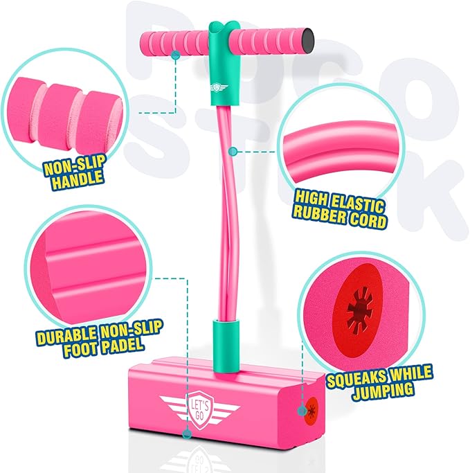 CUUGO LET'S GO! CG Jumping Promotes Growing Taller- Pogo Stick Foam Pogo Jumper for Kids, Toys for