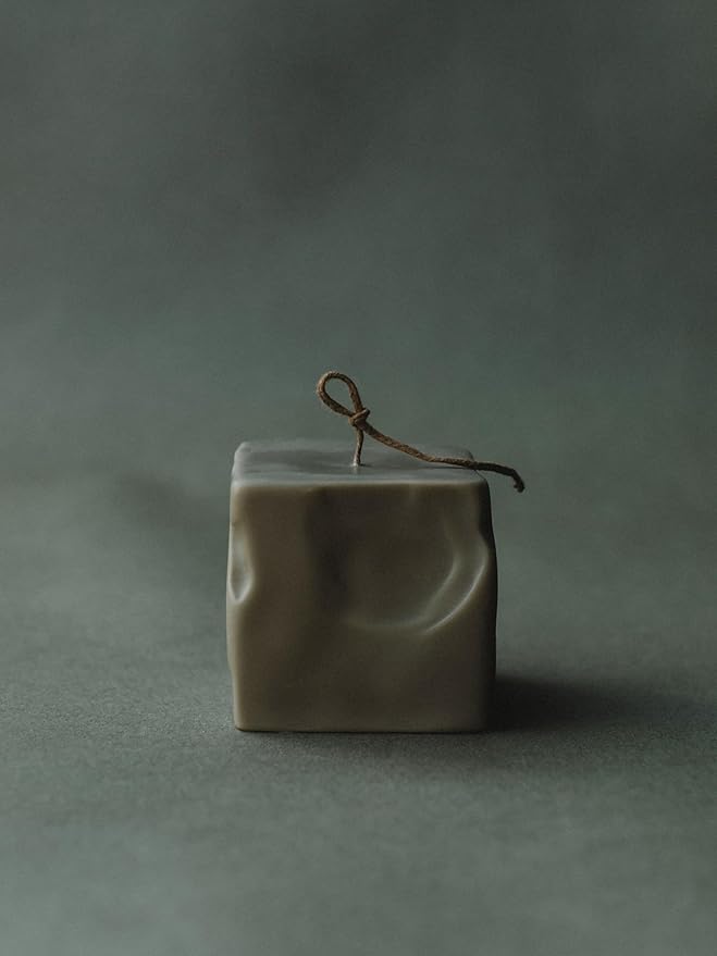 LAWA Raw Block Candle - Beautiful Handmade Pillar Scented Soy Wax Elegant Aesthetic Candle