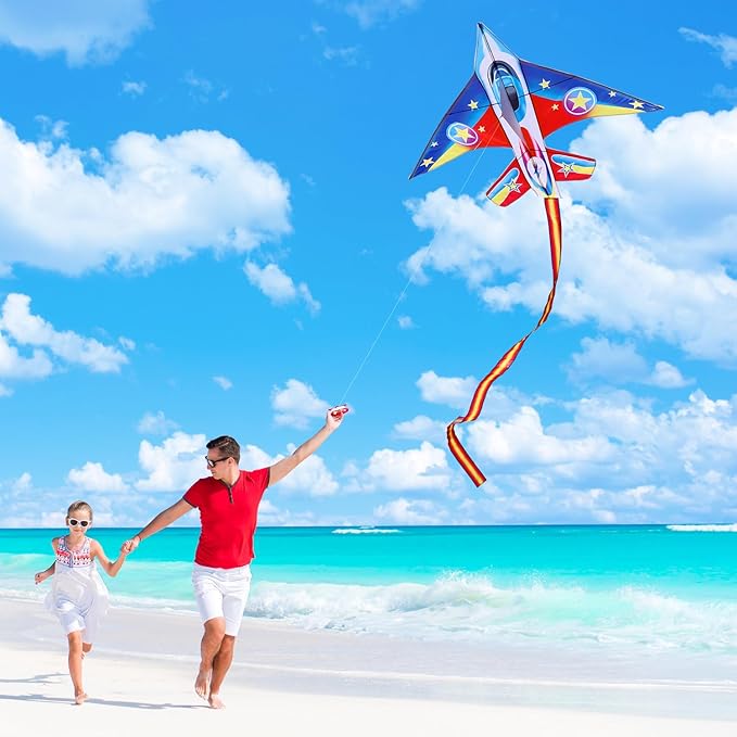 Fighter Jet Kites for Kids & Adults - Durable Airplane Kites for Boys Ages 8-12 & 4-8 with Kite