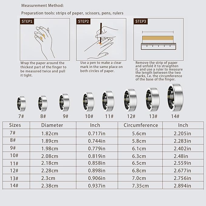 Smart Ring for Women Men ??Activity Tracker Ring with Heart Rate, SpO2, Blood Pressure, Sleep