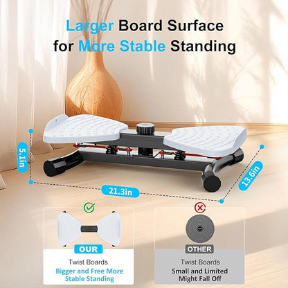 Waist Twister Ab Machine, 300 lbs Capacity Exercise Twist Board with Resistance Bands, Core Trainer