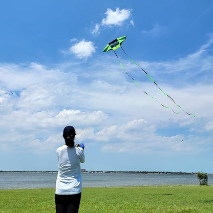Beach Kites for Adults Large with Long Tail, 98 inches Super Easy Flyer 3D Rainbow Box Kites, Comes