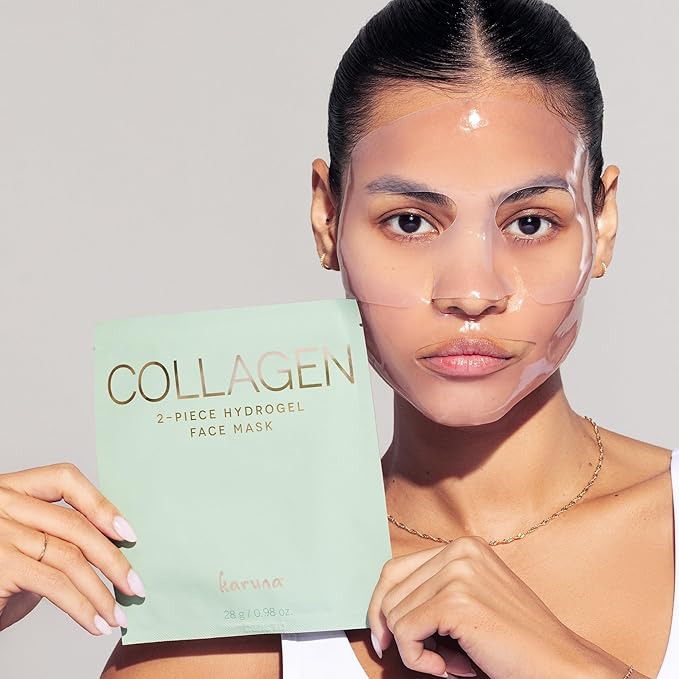 Karuna Skin - COLLAGEN Face Mask Sheets, Hydrogel 2-Piece Facial Mask, Age-Defying, Hydrating
