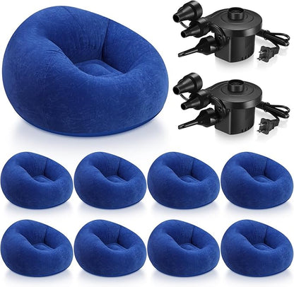 Realspring 9 Pcs Bean Bag Chairs for Adults Inflatable Chairs with Electric Air Pump,Blow up Couch