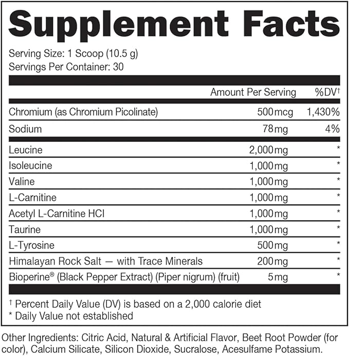 Bucked Up- BCAA RACKED??Branch Chained Amino Acids | L-Carnitine, Acetyl L-Carnitine, GBB | Post