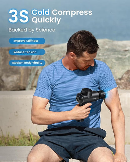 RENPHO Massage Gun Deep Tissue with Charging Stand, Heat and Cold Head, Percussion Body Muscle