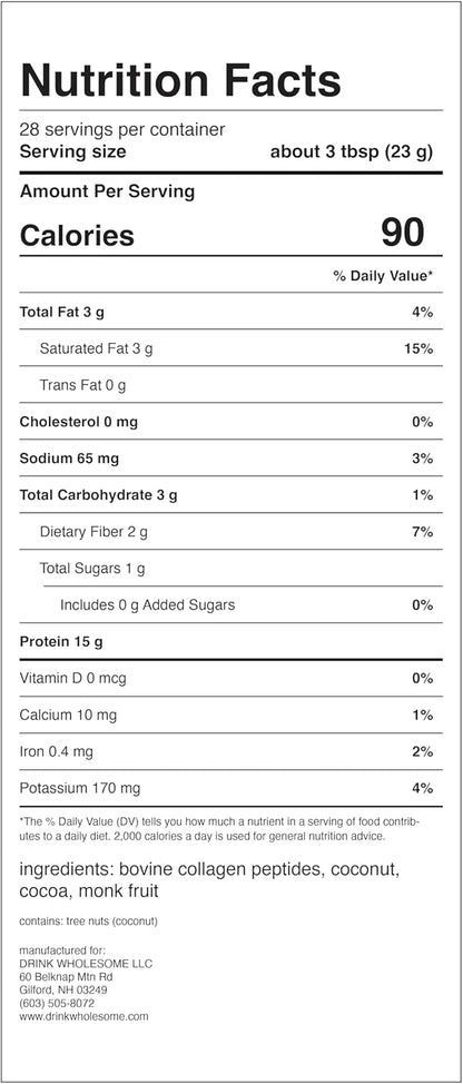drink wholesome Chocolate Collagen Protein Powder | for Sensitive Stomachs | Gut Friendly |