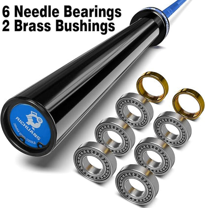7ft Olympic Barbell, Weightlifting Barbell 28mm 45lb - 500/700/1000lbs Capacity with Smooth