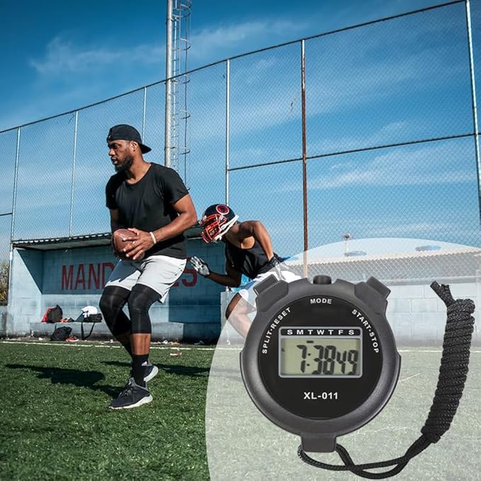6-Pack Multi-Function Electronic Digital Sport Stopwatch Timer, Large Display with Date Time and