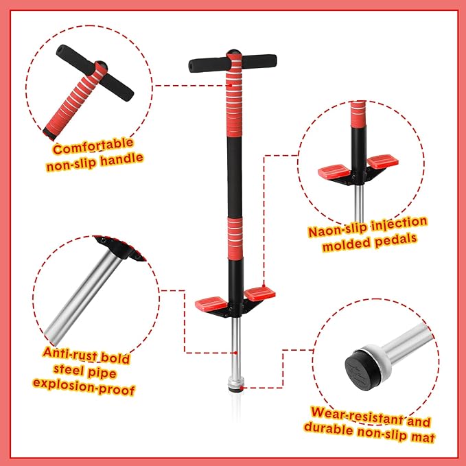 Leitee 2 Pack Pogo Stick for Kids Age 6 and Up, Suitable for 40-80 lbs, Soft Foam Jump Stick, Pogo