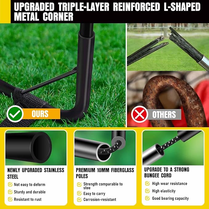 Soccer Goal, Kids Soccer Goals for Backyard Set, 2 Pack of Portable Pop Up Soccer Net with Soccer