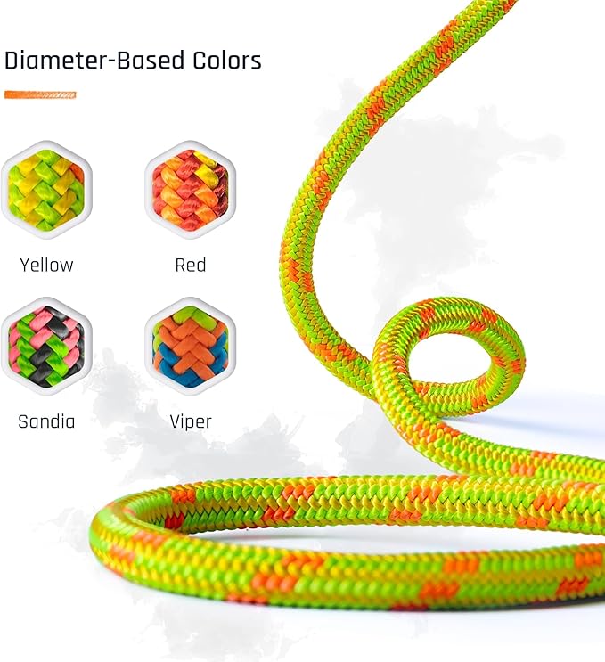 Pelican Rope Arborist Rope 11.8mm x 300Ft High-Strength 24-Strands Static Climbing Rope | 7,000 lb