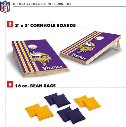 NFL 2' x 3' Solid Wood Cornhole Set with Direct Print HD Team Graphics – Great Gift for Any