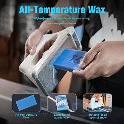 XCMAN Complete Ski Snowboard Tuning and Waxing Kit with Waxing Iron,Universal Wax,Edge