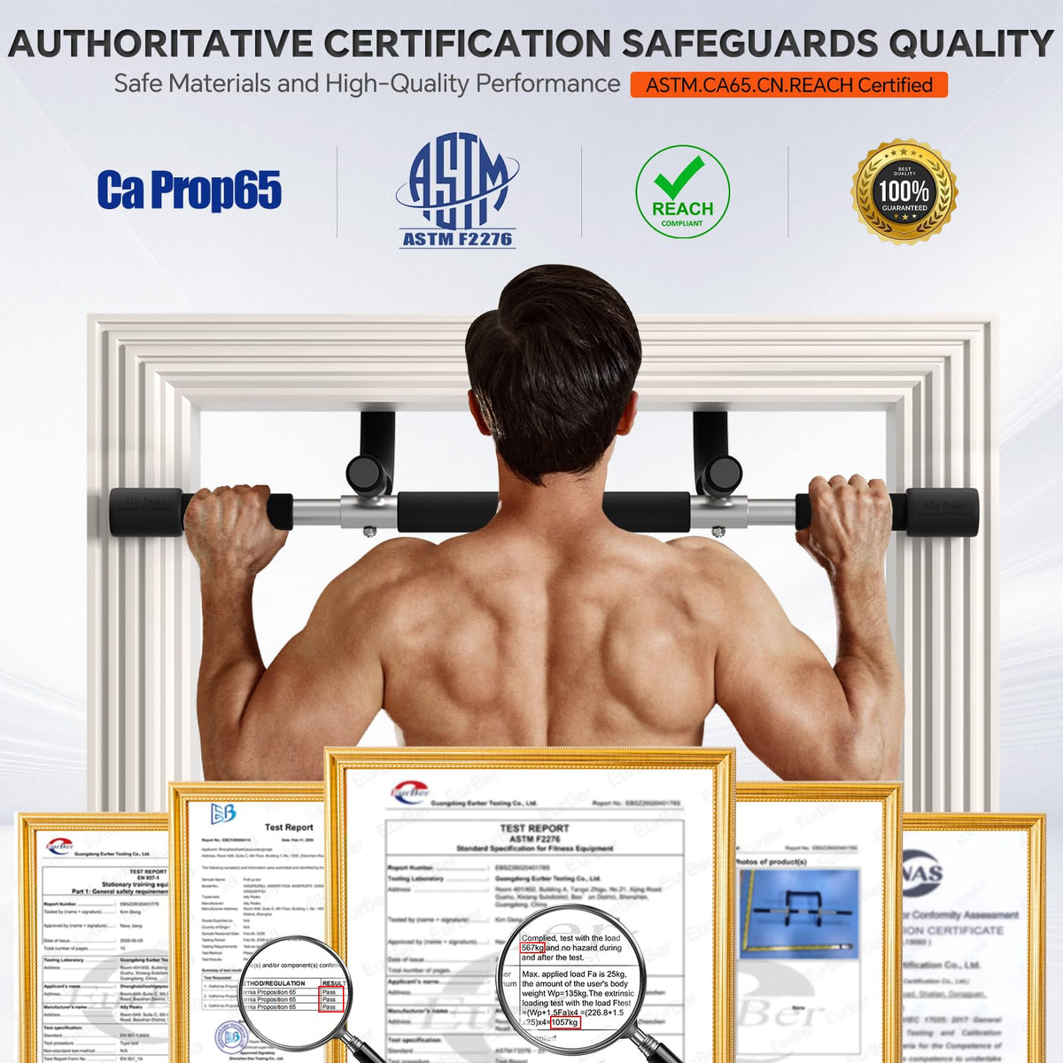 Ally Peaks Pull Up Bar for Doorway,Multiple Levels Width Adjustable Pull Up Bar Accurately Match