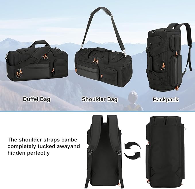Searock 40L Gym Bag for Men, 3 In 1 Duffle Bag Backpack for Travel, Sports Duffel Bags for Gym