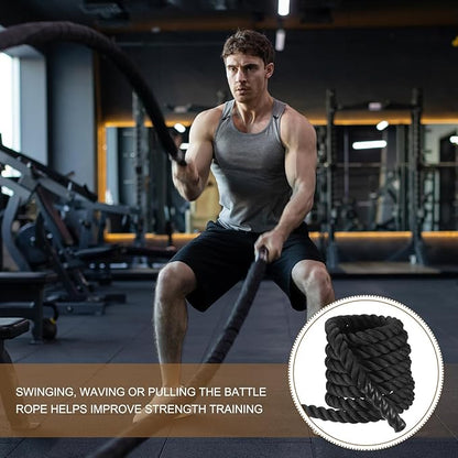 MECCANIXITY Battle Rope 30ft x 2 Inch Polyester Workout Rope Heavy Fitness Exercise Rope for
