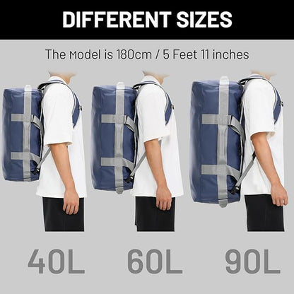 MIER Water Resistant Backpack Duffle Heavy Duty Convertible Duffle Bag with Backpack Straps for