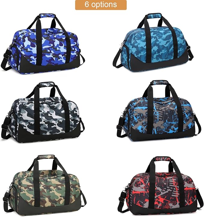 Octsky Boys Overnight Bag Weekender Bag Sports Gym Travel Duffel Bag with Shoe Compartment, Camo