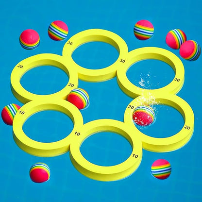 Hiboom Pool Game with Score, Combo Foam Pool Floats with 10 Colorful Tossing Balls, Toss Game