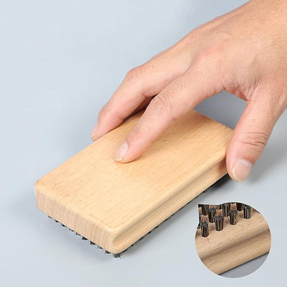 3 Pieces of ski Wax Brush, ski Brush Wooden Hand Brush Set, Brass Brush, Nylon Brush, Horsehair