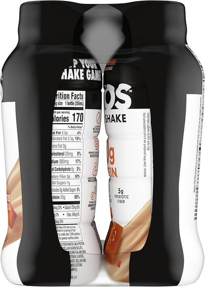 Oikos Protein Shake, Salted Caramel, 30g High Protein Drinks, Shelf Stable, Ready to Drink, 5g