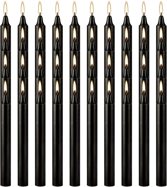 Set of 40 Black Candles ??Spell Chime Candles for Halloween, Rituals, Prayer, Birthdays