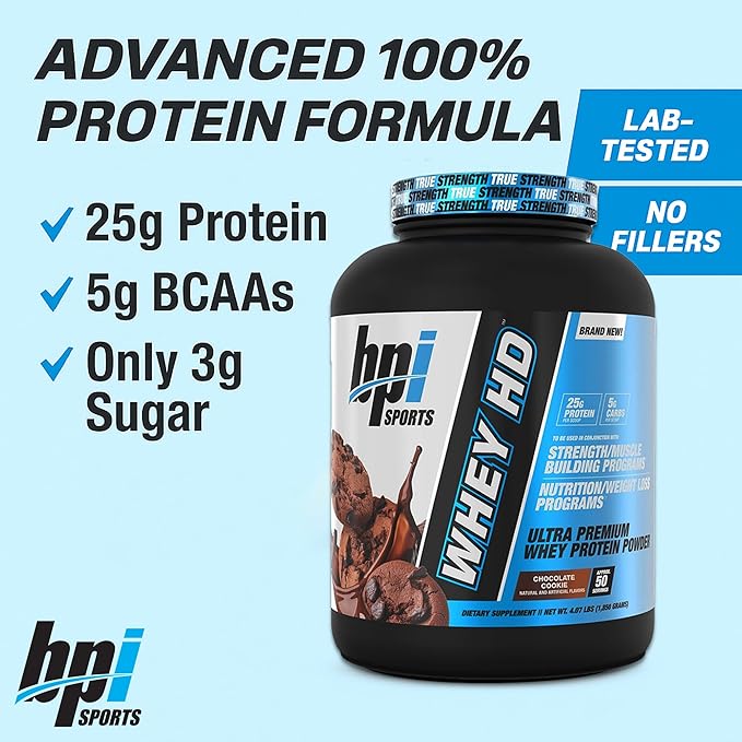 BPI Sports Whey HD Ultra Premium Protein Powder Isolate | Workout Whey Protein Powder For Men &