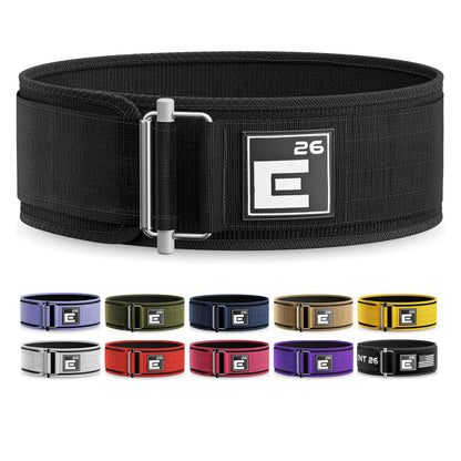 Element 26 Self-Locking Weight Lifting Belt - 4-Inch Nylon Support for Men and Women - Squat and