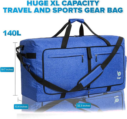 Bago Big XXL Foldable Duffel Bags for Traveling Women & Men - 140L Packable Duffle Bag for Travel