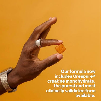 Creatine Gummies 5g Monohydrate + Taurine & B12 - Sugar-Free, Vegan, Gluten-Free - Citrus Mango