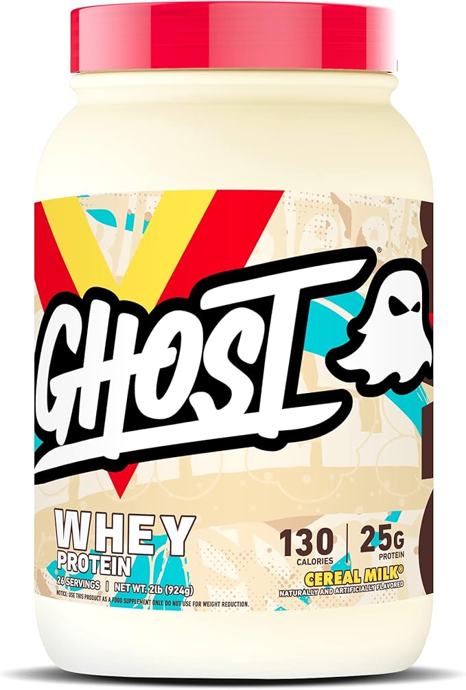 GHOST Whey Protein Powder, Cereal Milk - 2LB, 25G of Protein - Whey Protein Blend - ­Post Workout