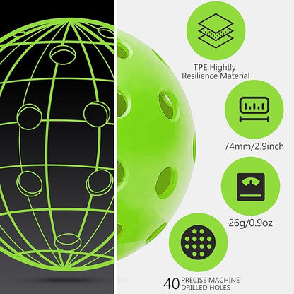 Navona 48 Pack Premium 40-Holes Outdoor Pickleball Balls, Meet USAPA Official Requirement