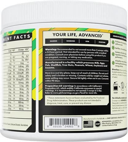 Advanced Energy - Energy Boosting Formula with Electrolytes for Hydration - L-Theanine to Combat