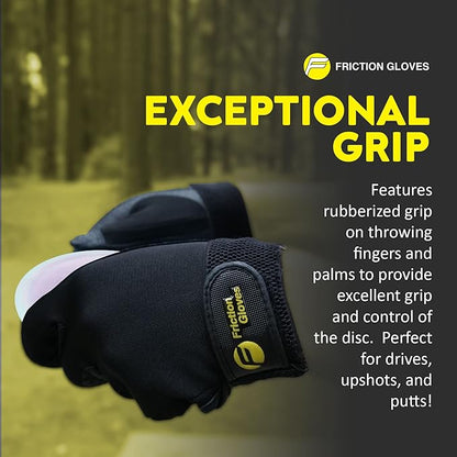 Disc Sports Gloves - Rubberized Palm and Fingers for Amazing Grip on All Your Throws - Perfect for