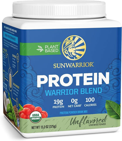 Sunwarrior Organic Plant Based Protein Powder | Vegan Organic Protein Powder Unflavored with BCAA