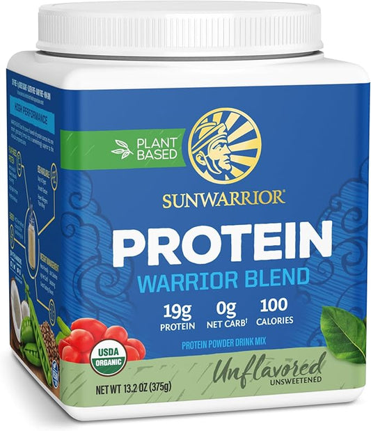 Sunwarrior Organic Plant Based Protein Powder | Vegan Organic Protein Powder Unflavored with BCAA