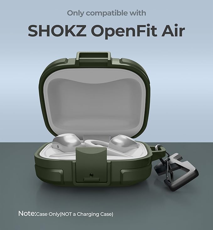 Dexnor for SHOKZ OpenFit Air Case with Drop-Proof Lock, Shockproof Rugged Bumper Cases Protective
