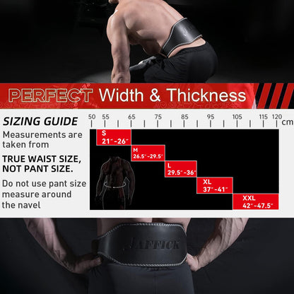 Jaffick Leather Weight Lifting Belt for Men Women Bodybuilding, Squatting