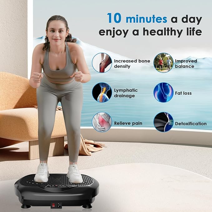 Vibration Plate Exercise Machine - Whole Body Workout Vibration Platform Lymphatic Drainage Machine