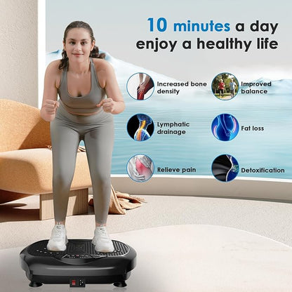 Vibration Plate Exercise Machine - Whole Body Workout Vibration Platform Lymphatic Drainage Machine