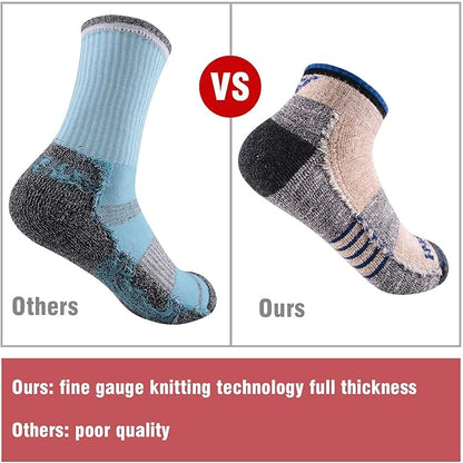 FEIDEER Men's Hiking Walking Socks, Multi-Pack Wicking Cushioned Outdoor Recreation Hiking Socks