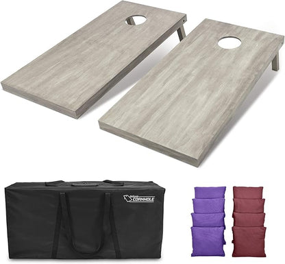 GoSports 4 ft x 2 ft Regulation Size Wooden Cornhole Boards Set - Includes Carrying Case and Bean