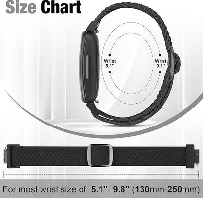 Elastic Braided Watch Band Compatible with Fitbit Inspire 3/Inspire 2/Inspire/Inspire HR/Fitbit ace