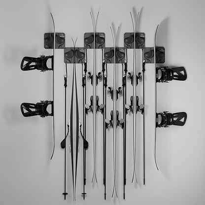 Ultimate Ski & Snowboard Wall Storage Rack - Fits any Ski or Snowboard - Save Your Rocker, Tips and