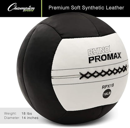 Champion Sports RPX16 Rhino Promax Slam Balls, 16 lb, Soft Shell with Non-Slip Grip, Medicine Wall